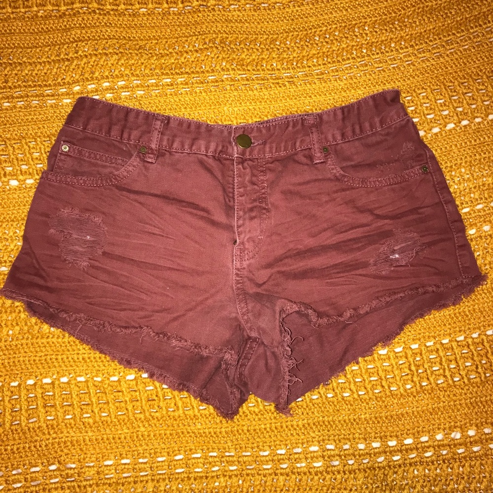 Maroon Billabong Denim Shorts